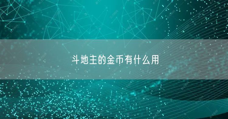 斗地主的金币有什么用